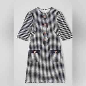 LK Bennett Dr Beau Blue Tweed Dress, size US 8, EUR 40, UK 12, new with tag
